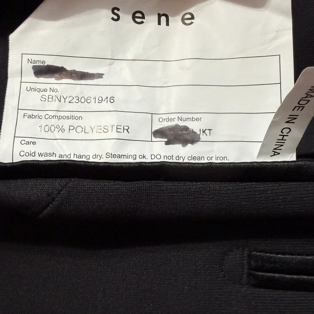 Sene Mens Black 2 Pc Suit FlexTech Stretch Custom 42R 37X29 Slim Taper